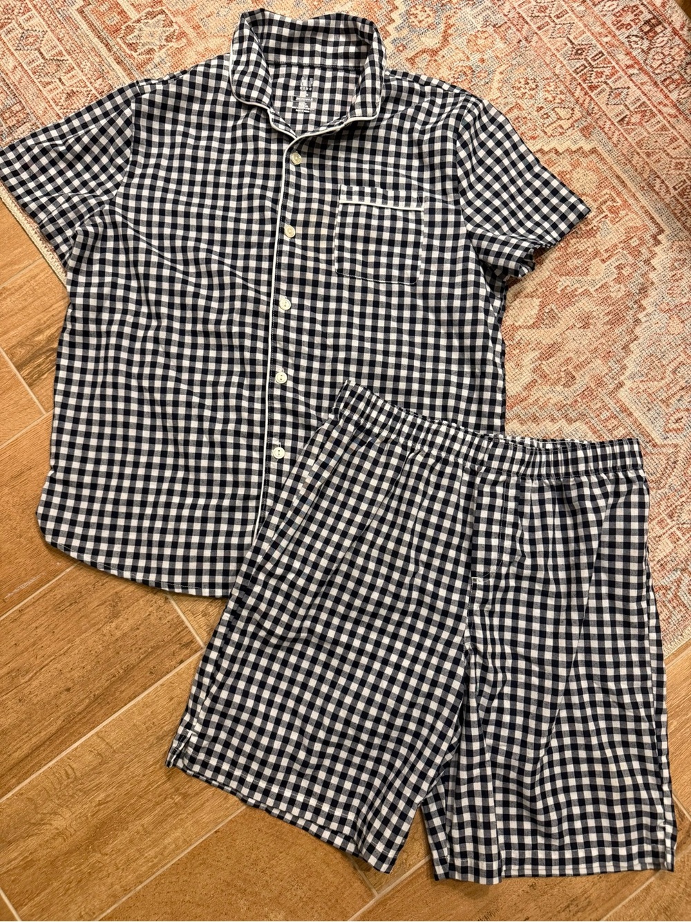Gap Kids Navy Gingham Pajama Set